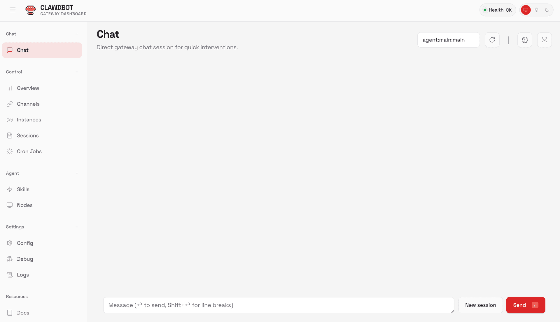 OpenClaw Control UI — web dashboard voor je AI assistent
