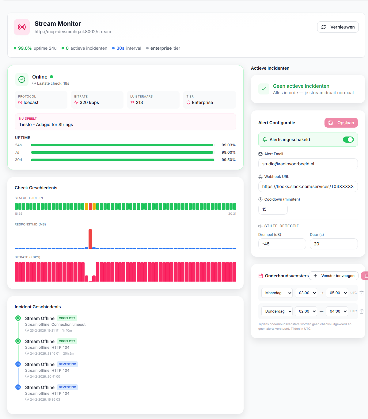 Stream Monitor Dashboard